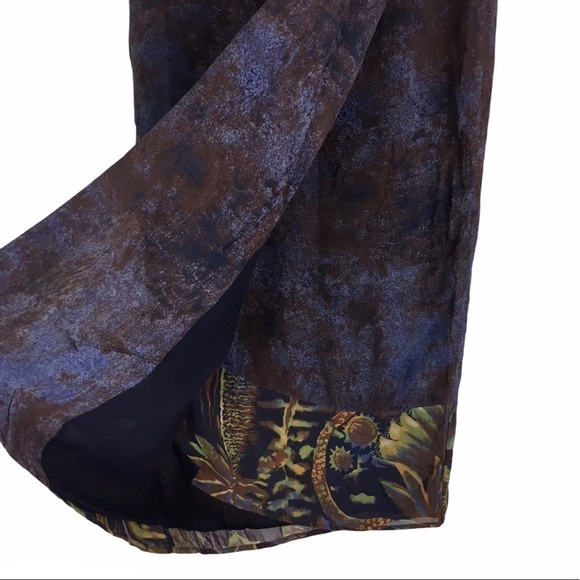 VINTAGE Skirt Dorothy Schoelen Platinum Maxi Midi Wrap Retro Tropical Size 10 - Picture 4 of 13